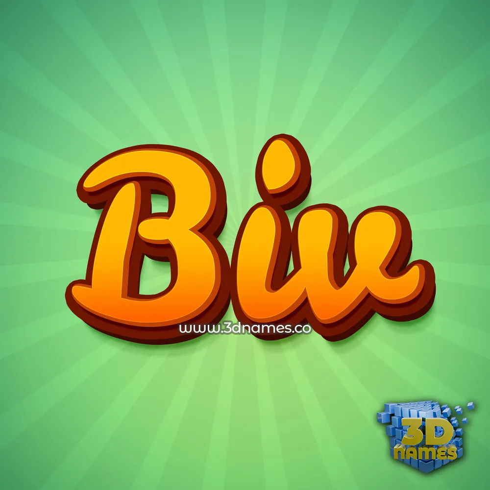 biv in Green Rays style - 3D name wallpaper