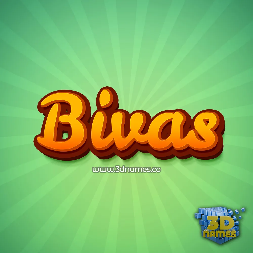 bivas in Green Rays style - 3D name wallpaper