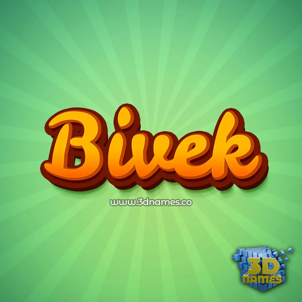 bivek in Green Rays style - 3D name wallpaper