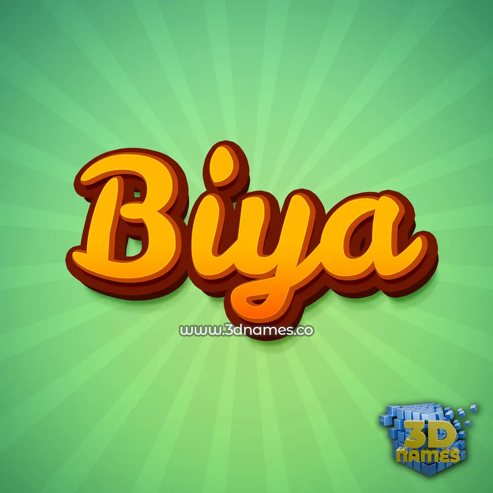 biya in Green Rays style - 3D name wallpaper