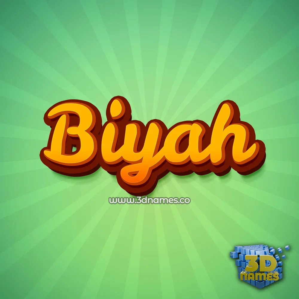 biyah in Green Rays style - 3D name wallpaper