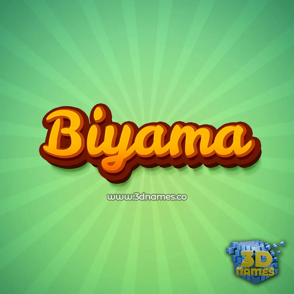 biyama in Green Rays style - 3D name wallpaper