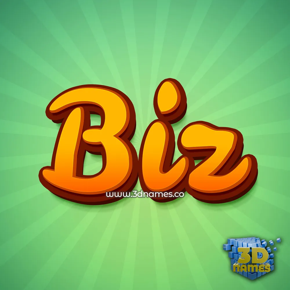 biz in Green Rays style - 3D name wallpaper