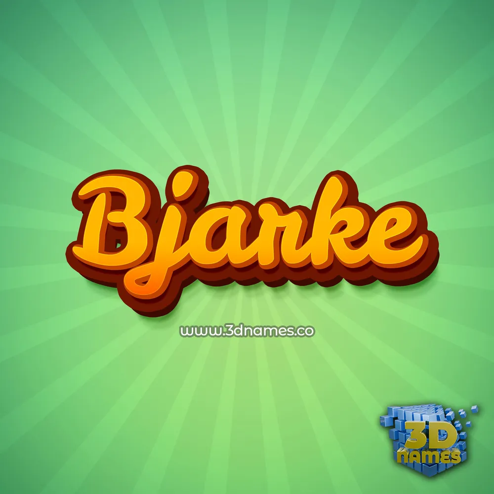 bjarke in Green Rays style - 3D name wallpaper