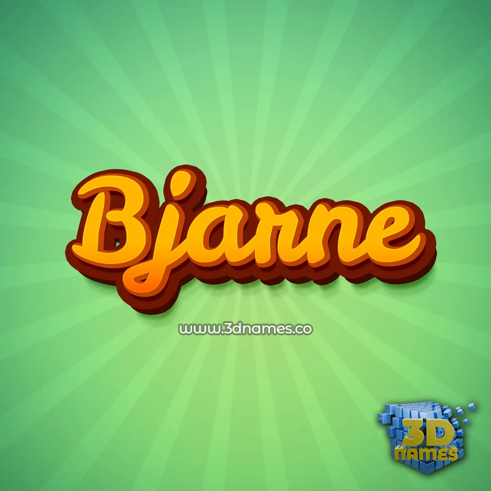bjarne in Green Rays style - 3D name wallpaper