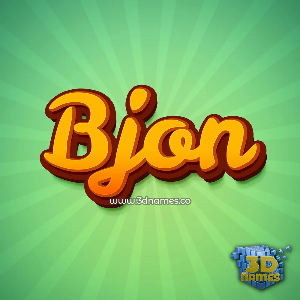 bjon in Green Rays style - 3D name wallpaper