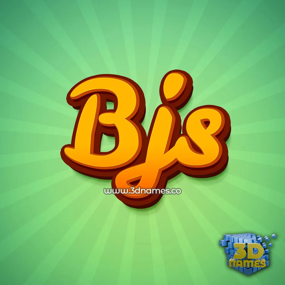 bjs in Green Rays style - 3D name wallpaper