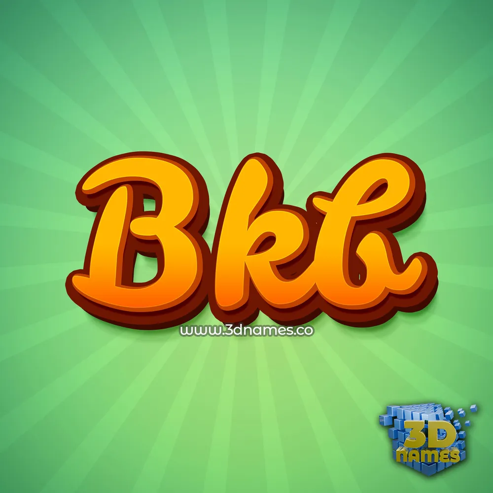 bkb in Green Rays style - 3D name wallpaper