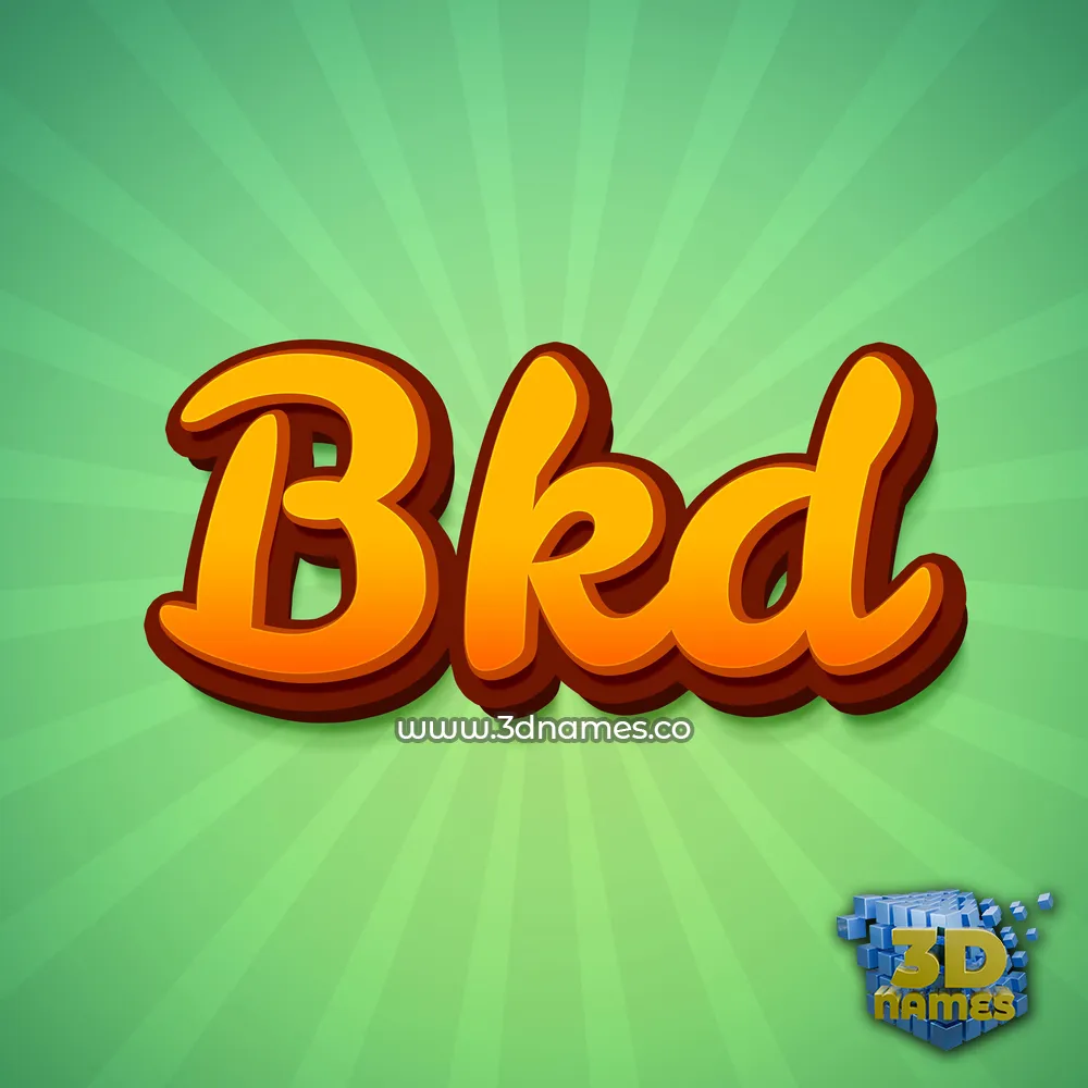 bkd in Green Rays style - 3D name wallpaper