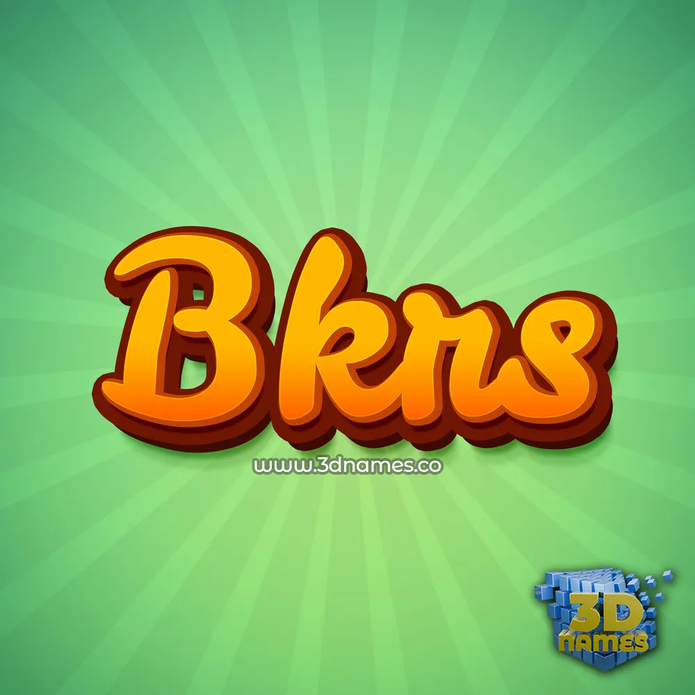 bkrs in Green Rays style - 3D name wallpaper