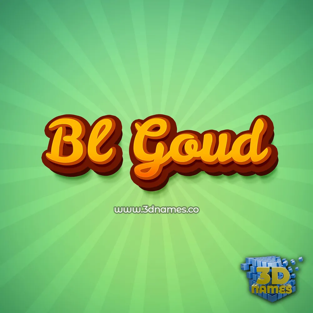 bl goud in Green Rays style - 3D name wallpaper