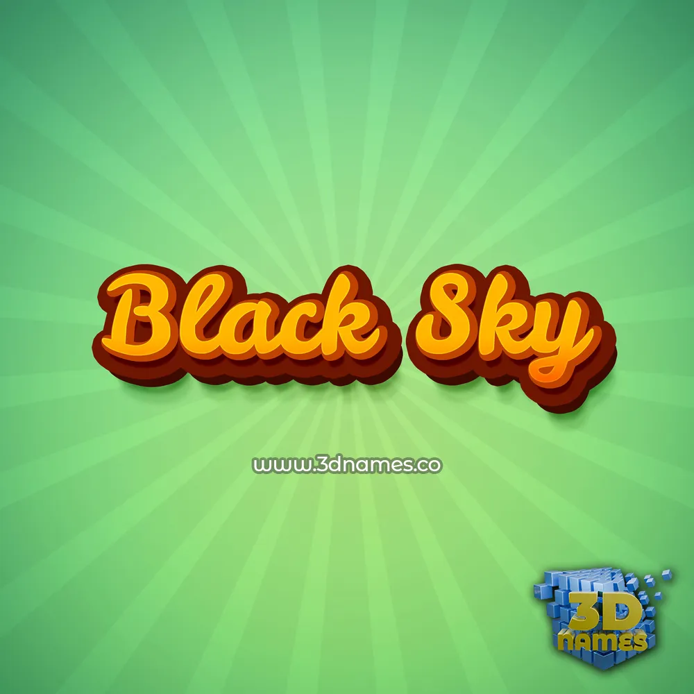 black sky in Green Rays style - 3D name wallpaper