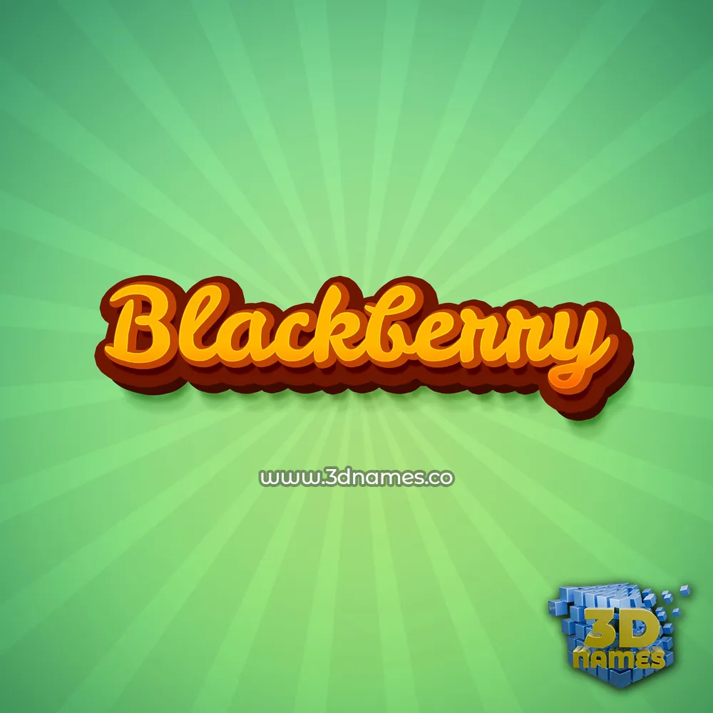 blackberry in Green Rays style - 3D name wallpaper