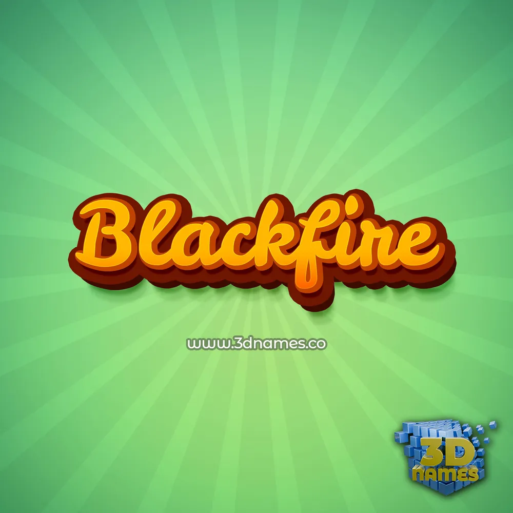 blackfire in Green Rays style - 3D name wallpaper