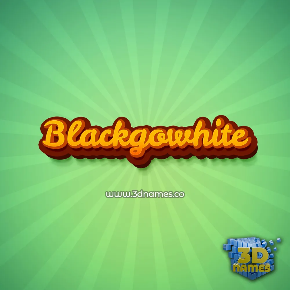 blackgowhite in Green Rays style - 3D name wallpaper