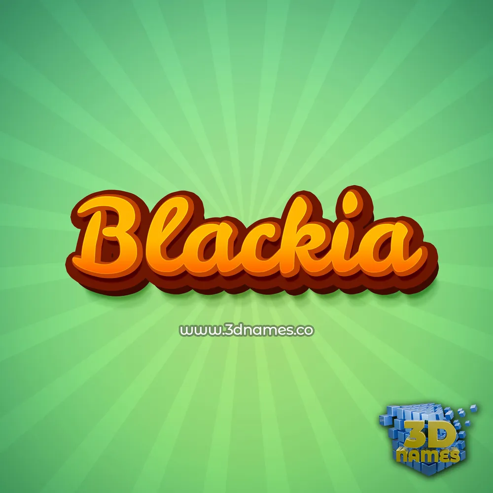 blackia in Green Rays style - 3D name wallpaper