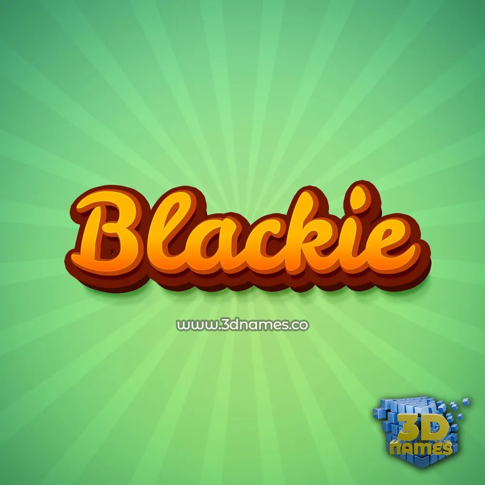 blackie in Green Rays style - 3D name wallpaper