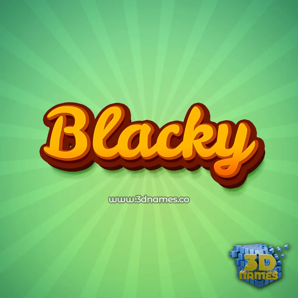 blacky in Green Rays style - 3D name wallpaper