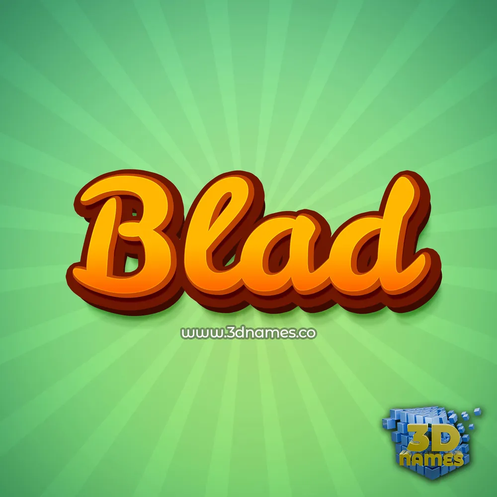 blad in Green Rays style - 3D name wallpaper