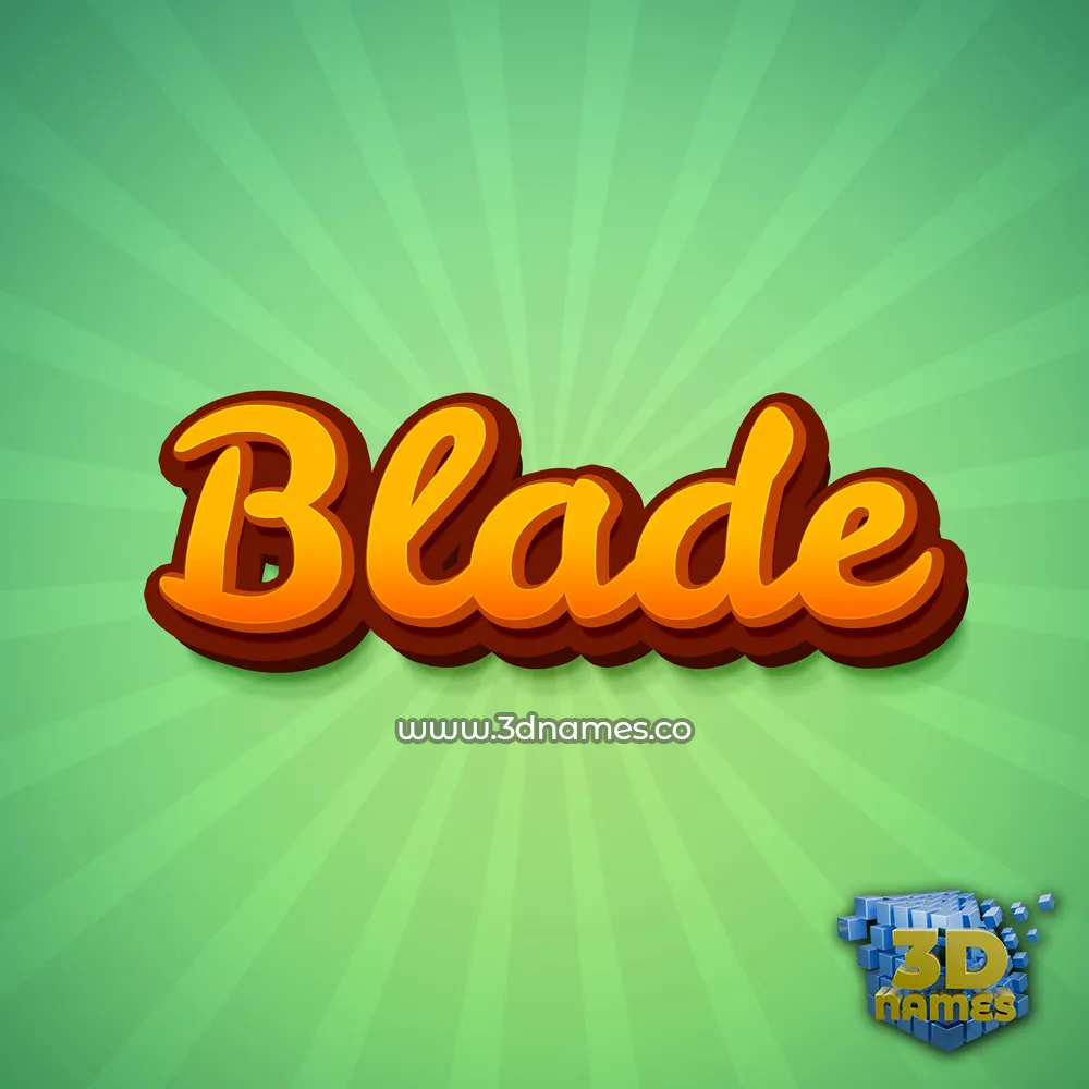 blade in Green Rays style - 3D name wallpaper