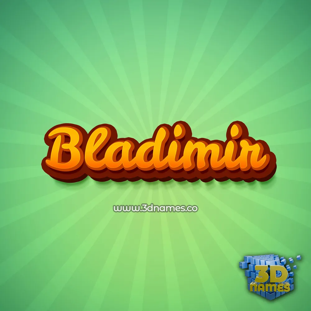 bladimir in Green Rays style - 3D name wallpaper