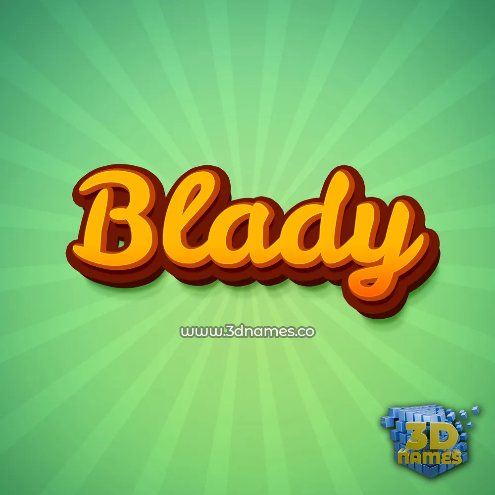 blady in Green Rays style - 3D name wallpaper