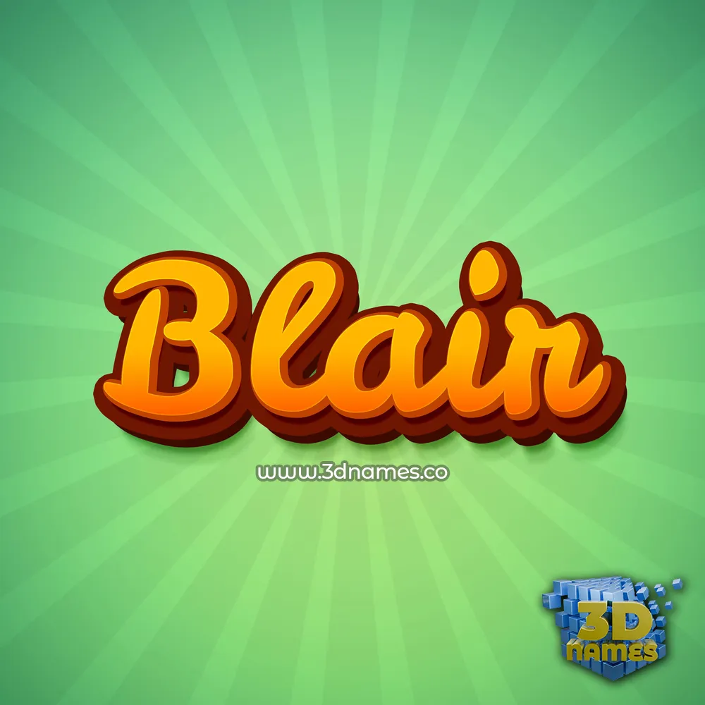 blair in Green Rays style - 3D name wallpaper