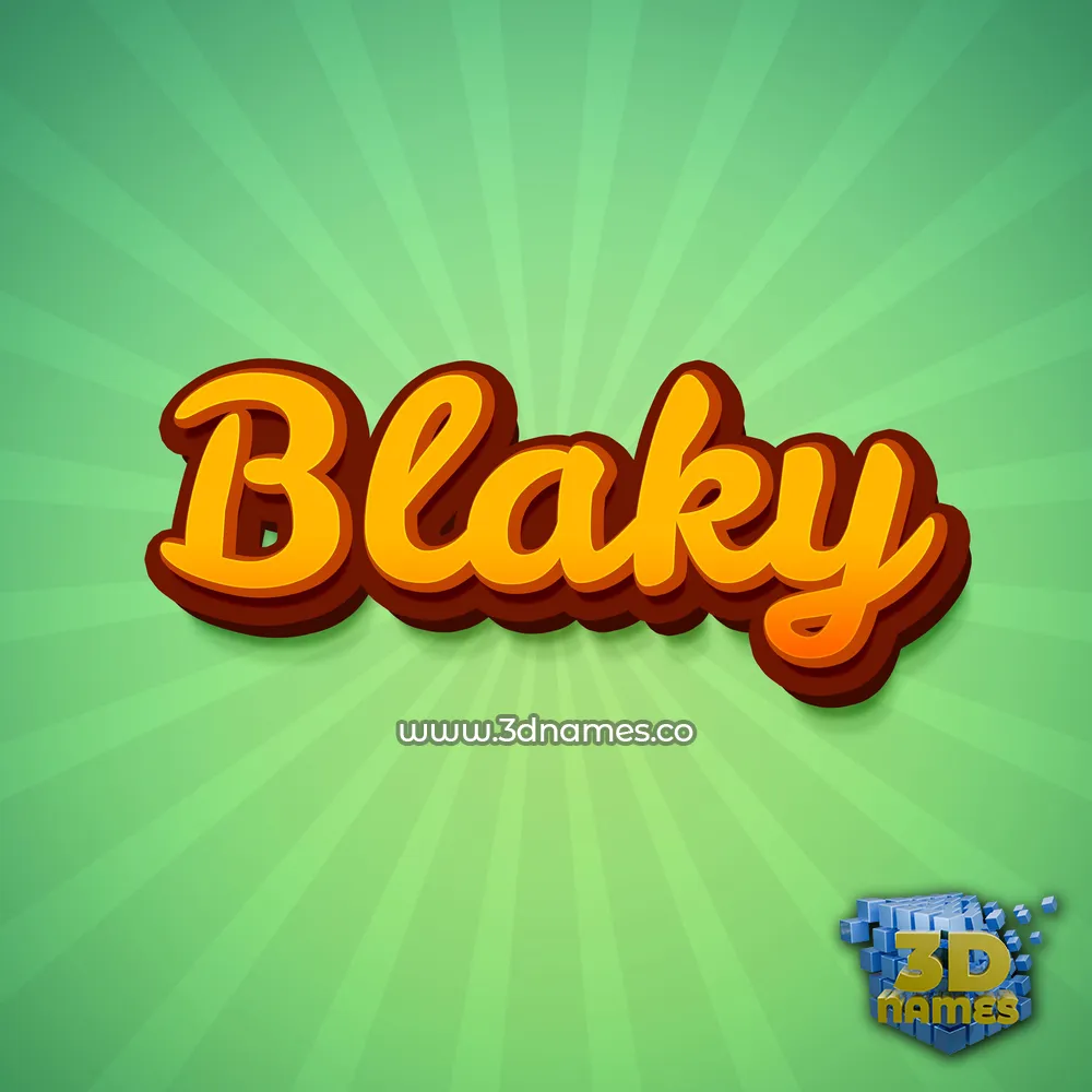 blaky in Green Rays style - 3D name wallpaper