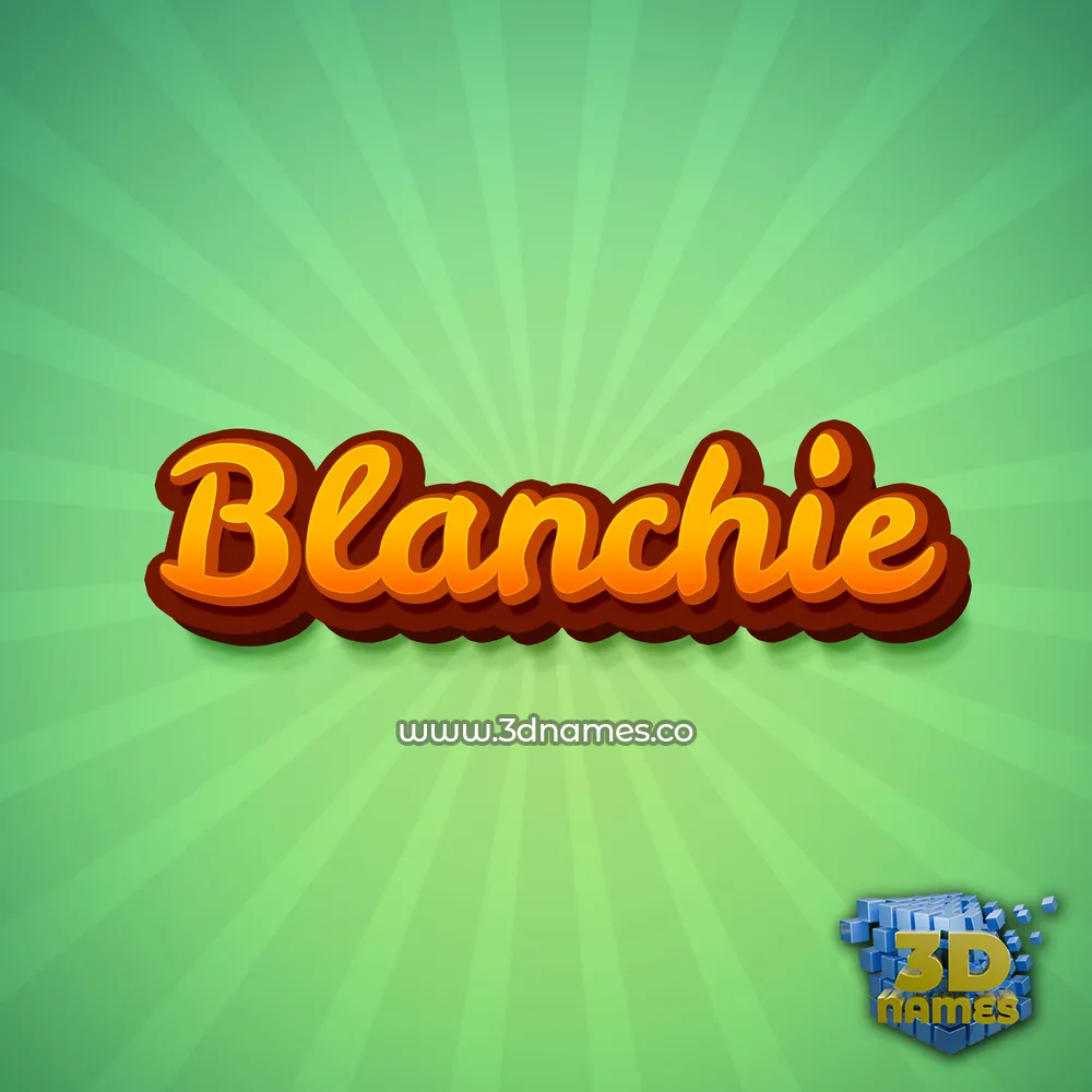 blanchie in Green Rays style - 3D name wallpaper