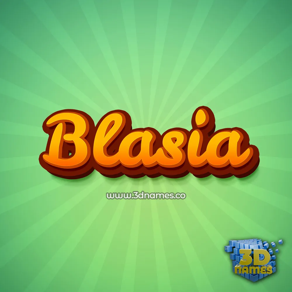 blasia in Green Rays style - 3D name wallpaper