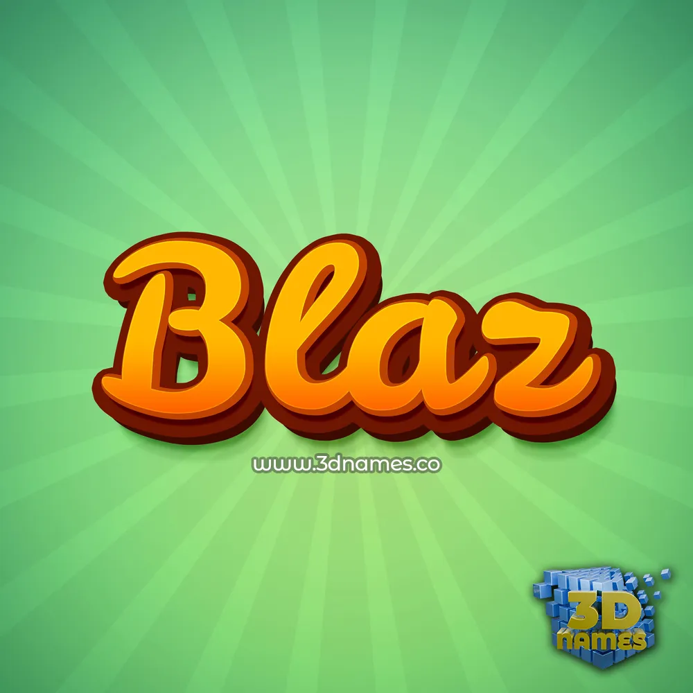 blaz in Green Rays style - 3D name wallpaper