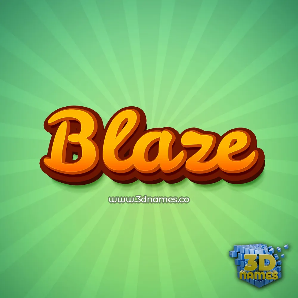 blaze in Green Rays style - 3D name wallpaper