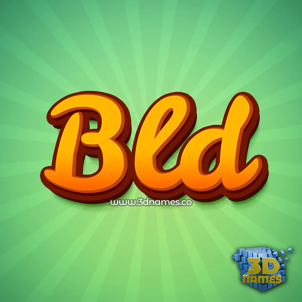 bld in Green Rays style - 3D name wallpaper