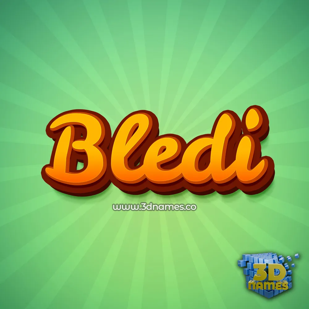 bledi in Green Rays style - 3D name wallpaper