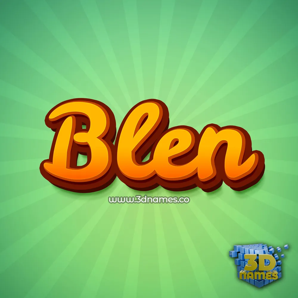 blen in Green Rays style - 3D name wallpaper