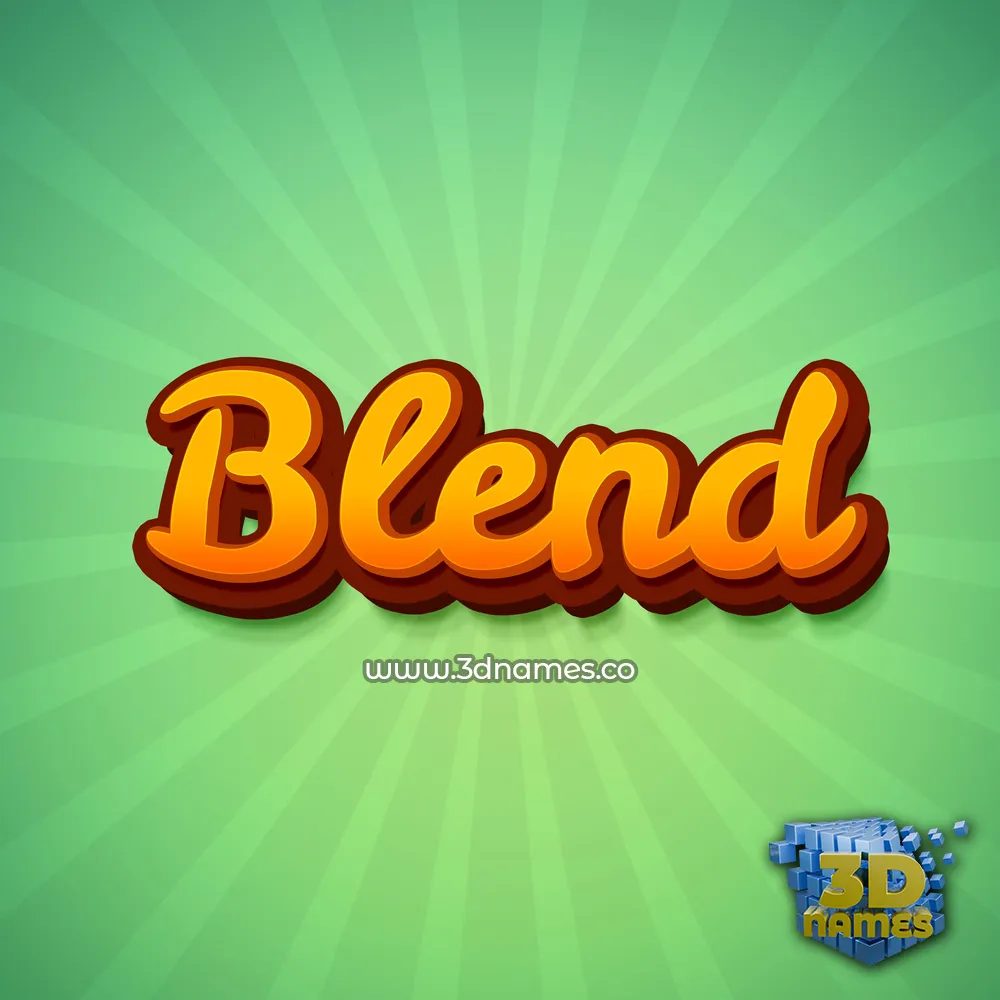 blend in Green Rays style - 3D name wallpaper