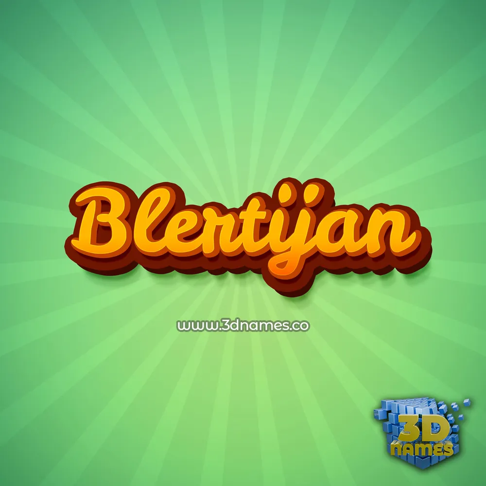 blertijan in Green Rays style - 3D name wallpaper