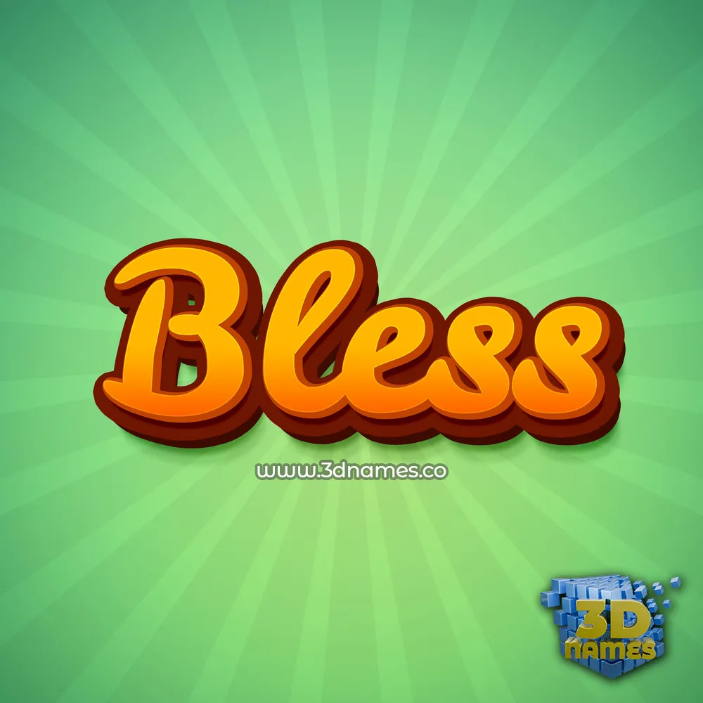bless in Green Rays style - 3D name wallpaper