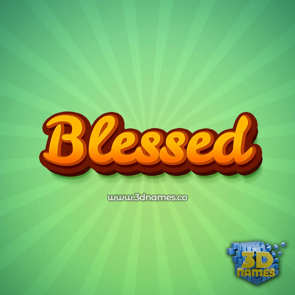 blessed in Green Rays style - 3D name wallpaper