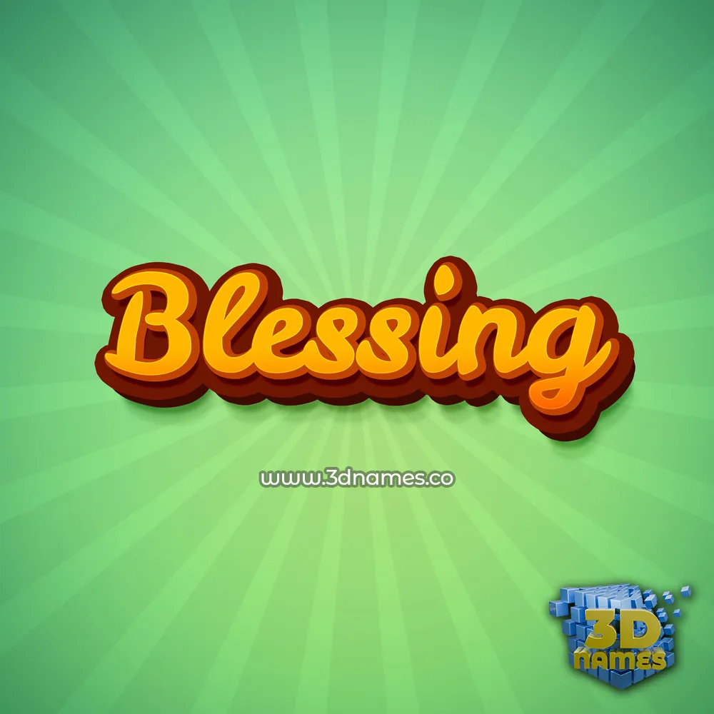 blessing in Green Rays style - 3D name wallpaper