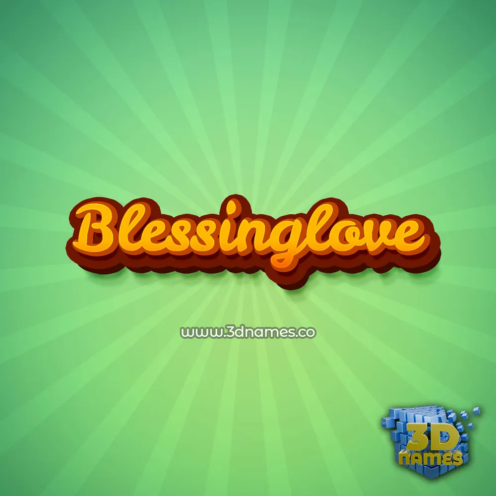 blessinglove in Green Rays style - 3D name wallpaper