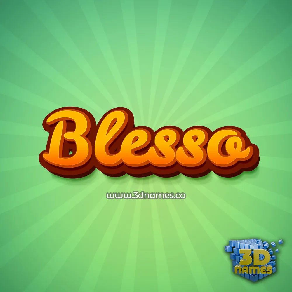 blesso in Green Rays style - 3D name wallpaper