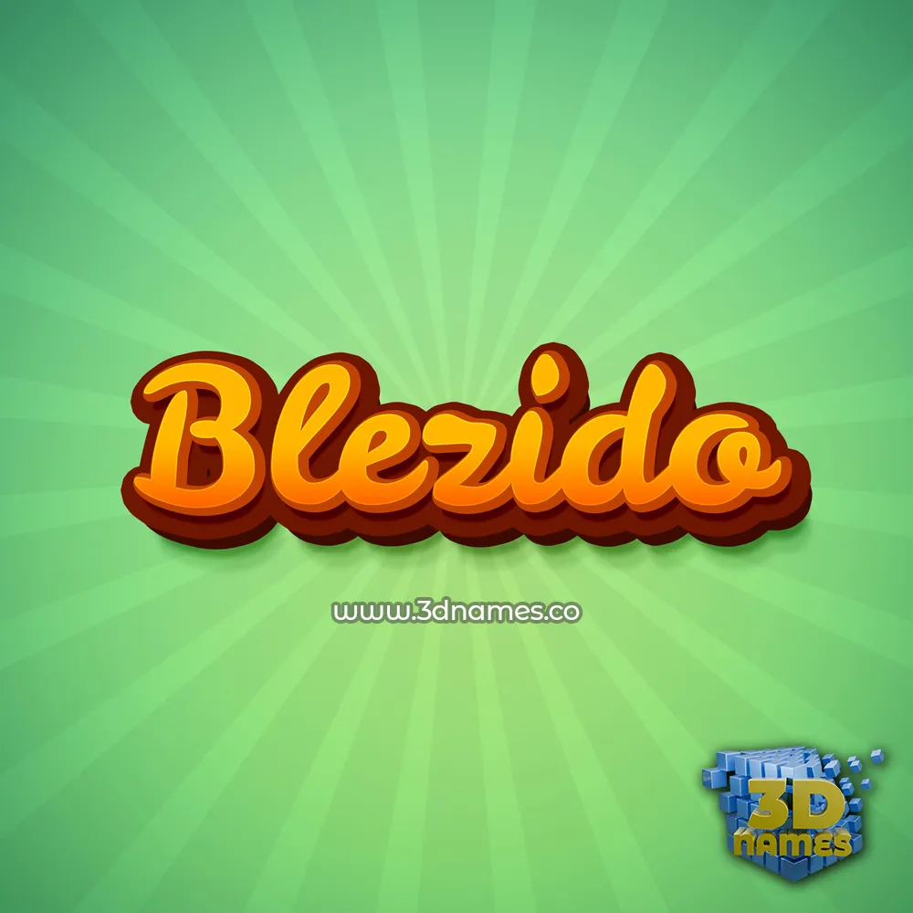 blezido in Green Rays style - 3D name wallpaper