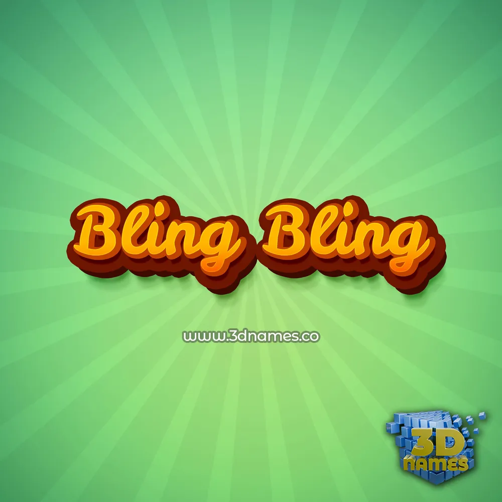 bling bling in Green Rays style - 3D name wallpaper