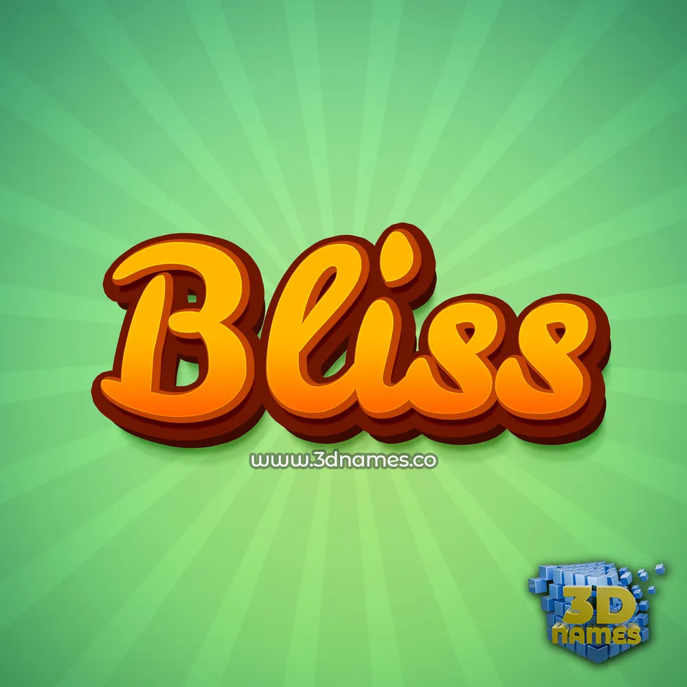 bliss in Green Rays style - 3D name wallpaper