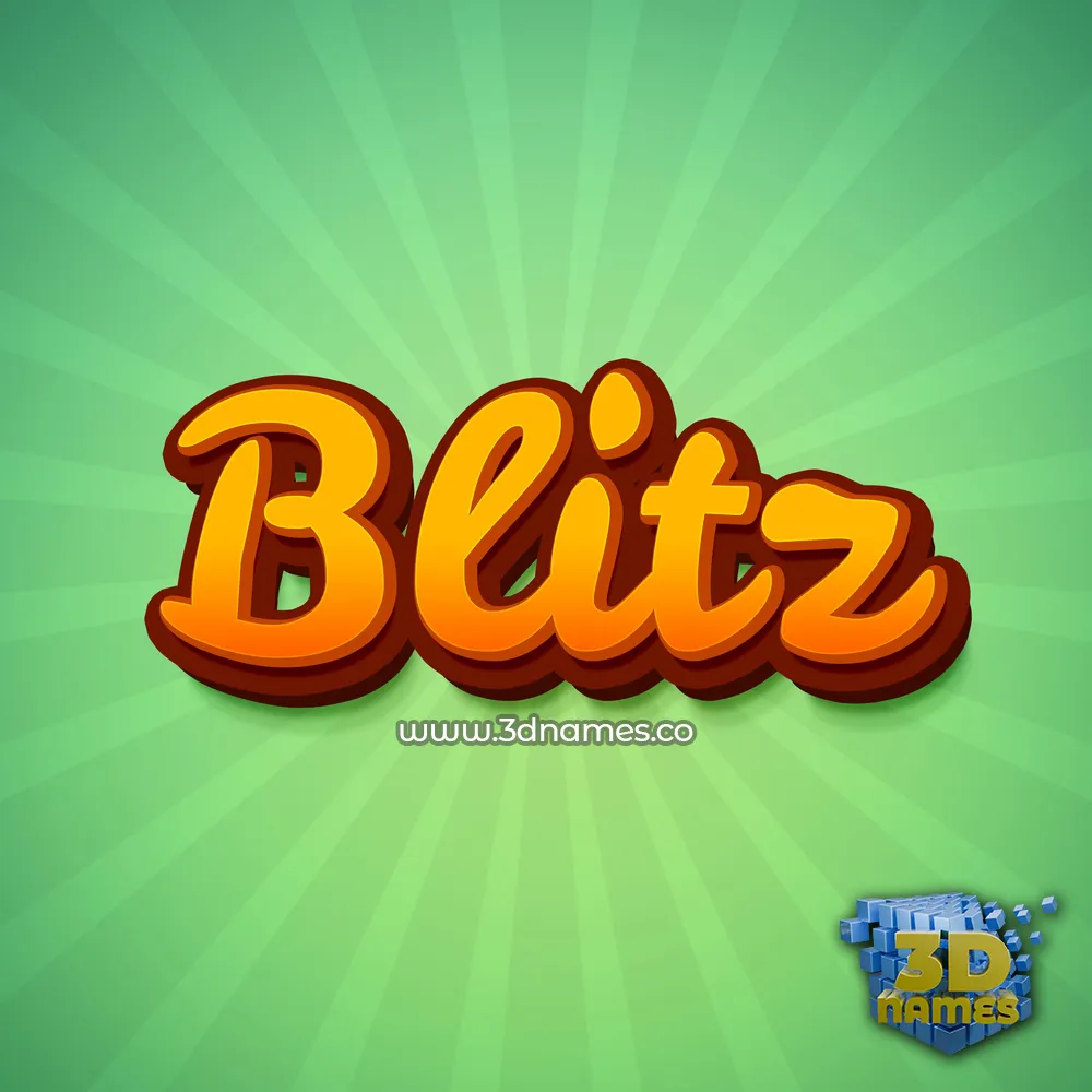 blitz in Green Rays style - 3D name wallpaper