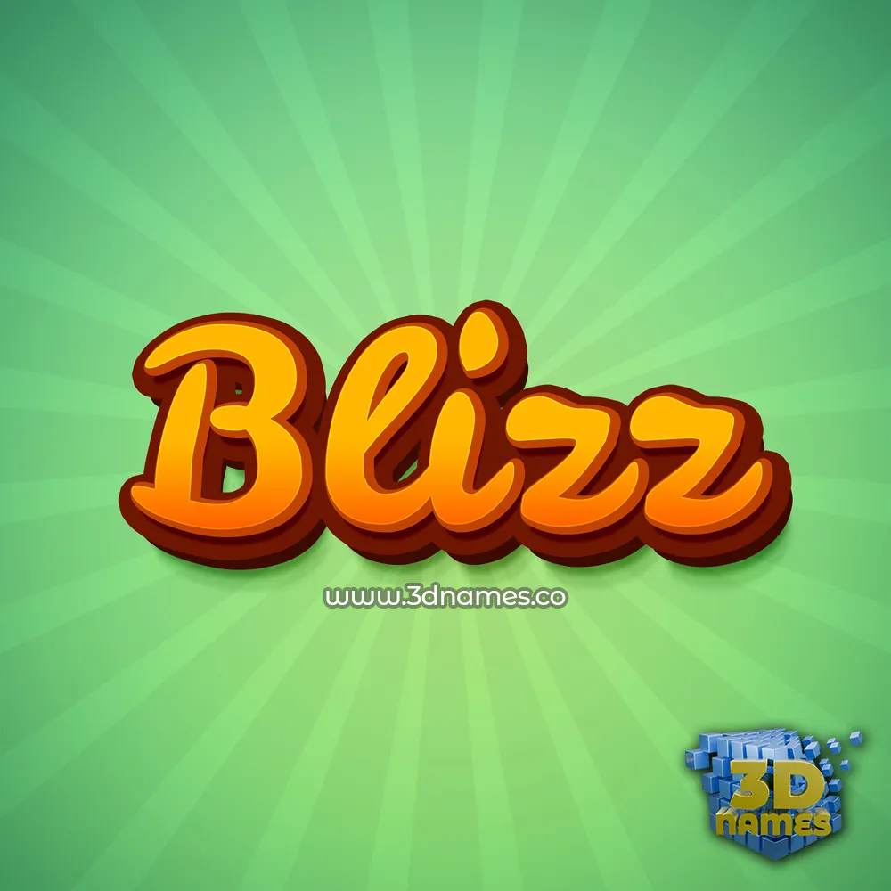 blizz in Green Rays style - 3D name wallpaper