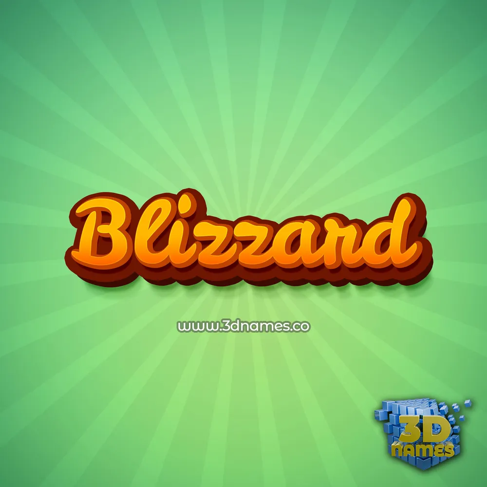 blizzard in Green Rays style - 3D name wallpaper