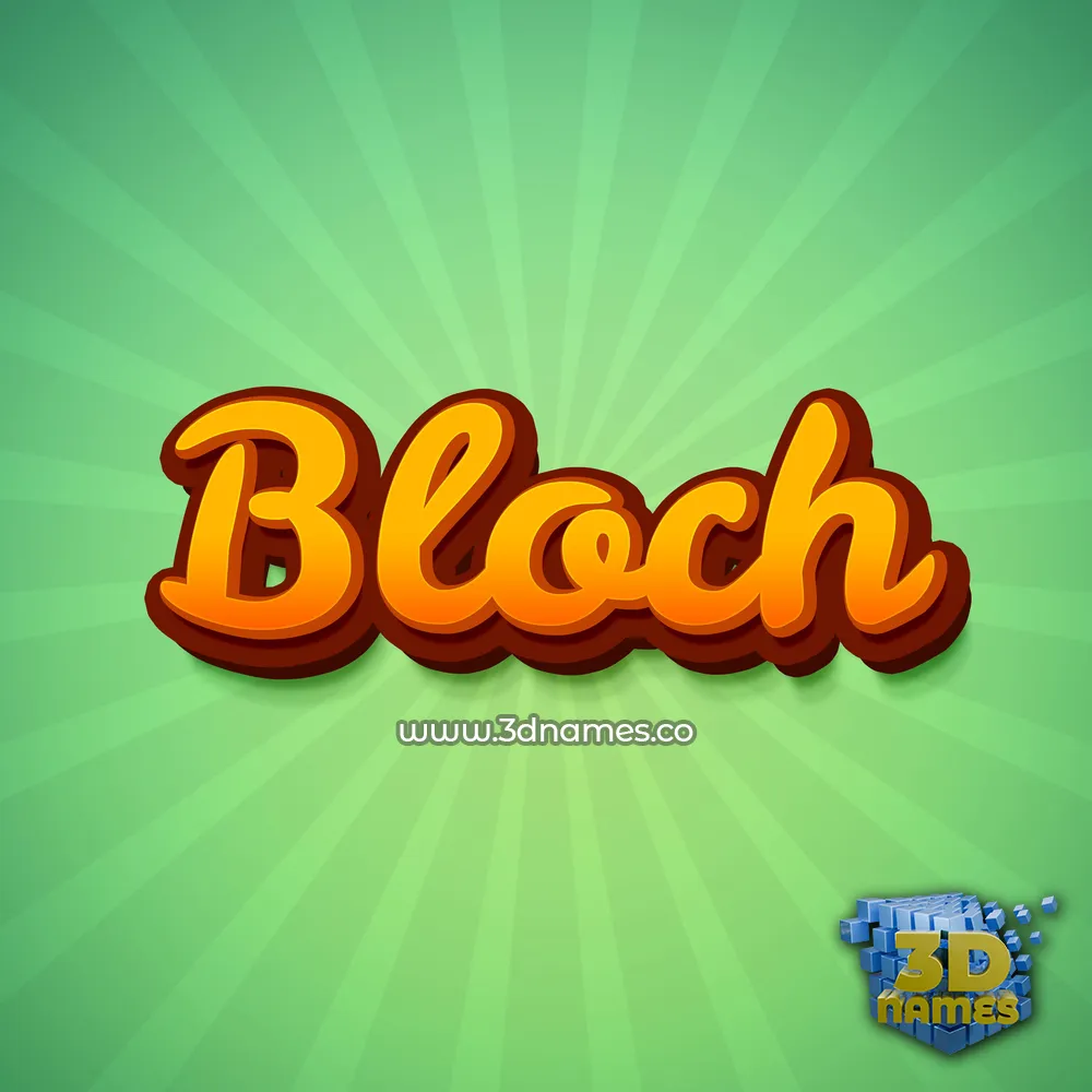bloch in Green Rays style - 3D name wallpaper