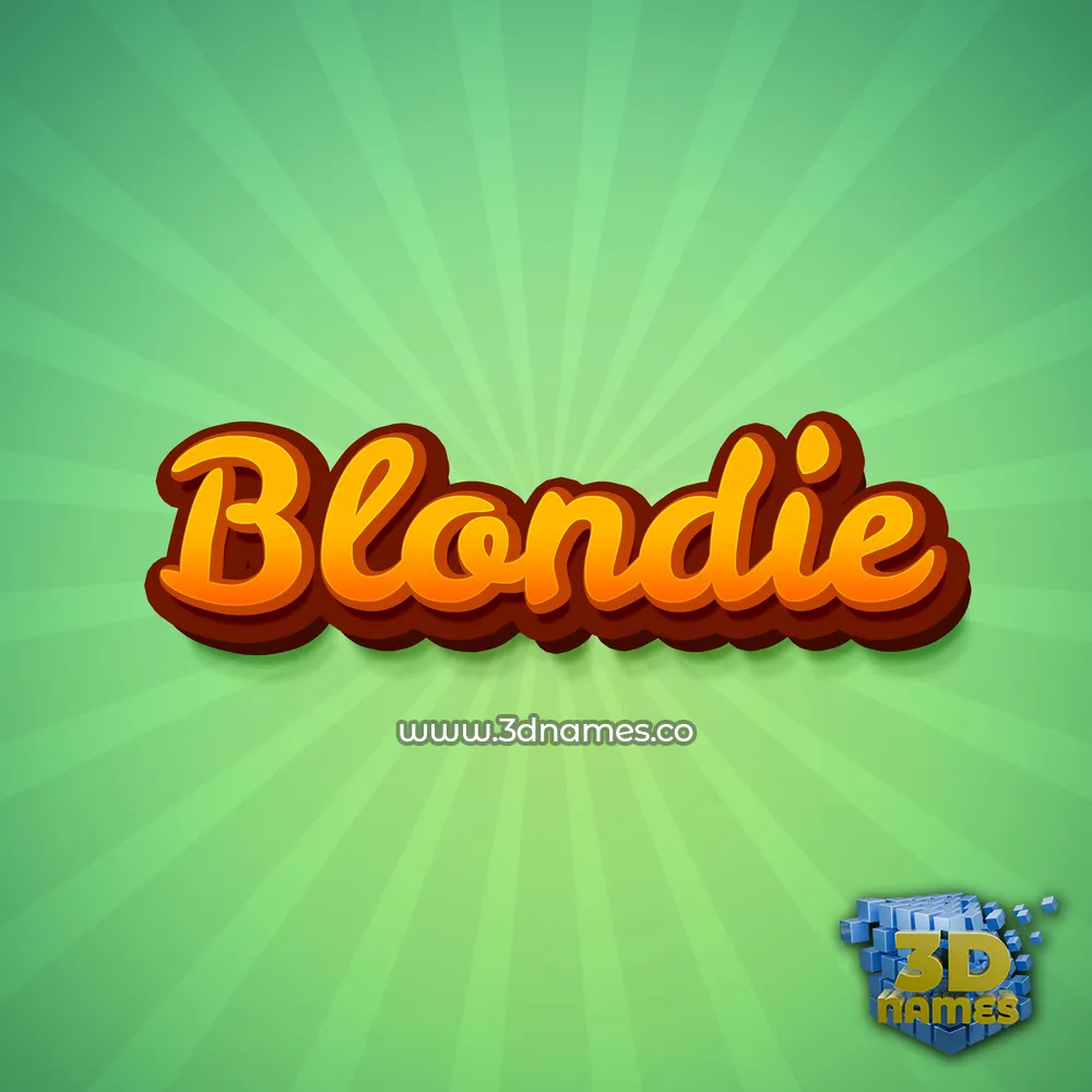 blondie in Green Rays style - 3D name wallpaper